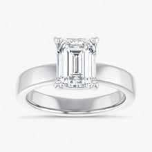 The Cigar Band Solitaire Engagement Ring | Emerald