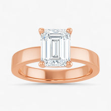 The Cigar Band Solitaire Engagement Ring | Emerald