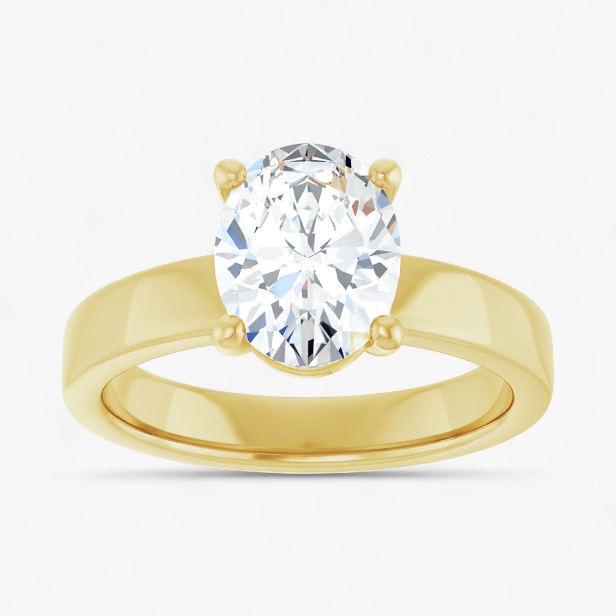The Cigar Band Solitaire Engagement Ring | Oval