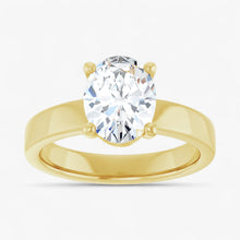 The Cigar Band Solitaire Engagement Ring | Oval