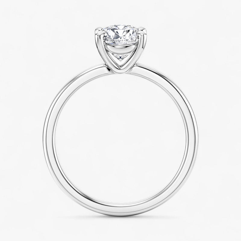 The Cigar Band Solitaire Engagement Ring | Oval