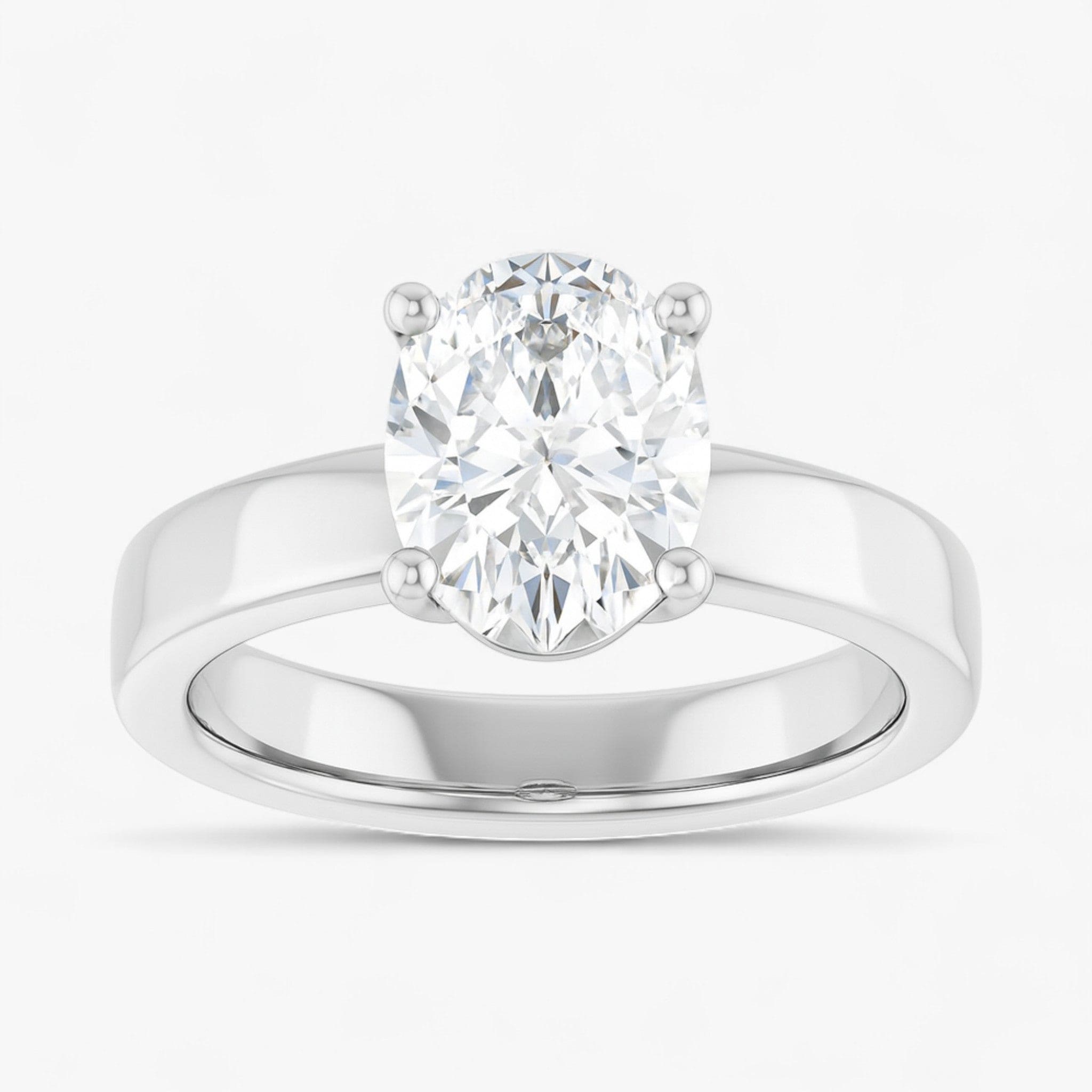 The Cigar Band Solitaire Engagement Ring | Oval