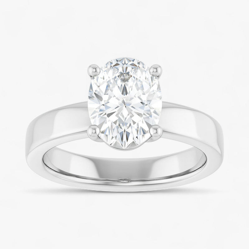 The Cigar Band Solitaire Engagement Ring | Oval