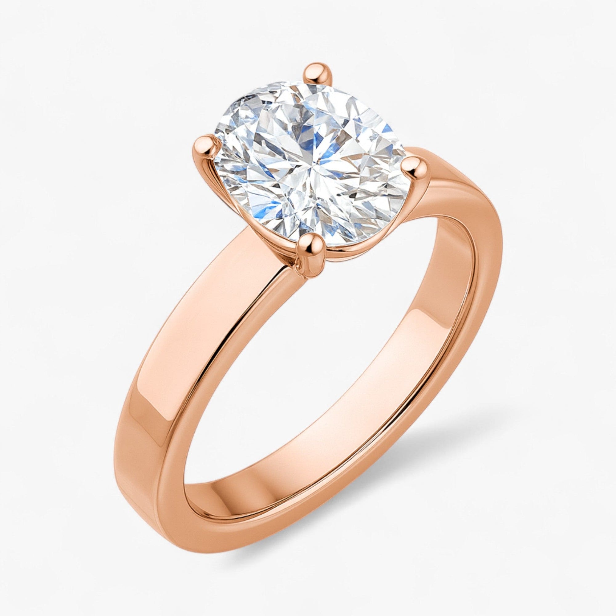 The Cigar Band Solitaire Engagement Ring | Oval