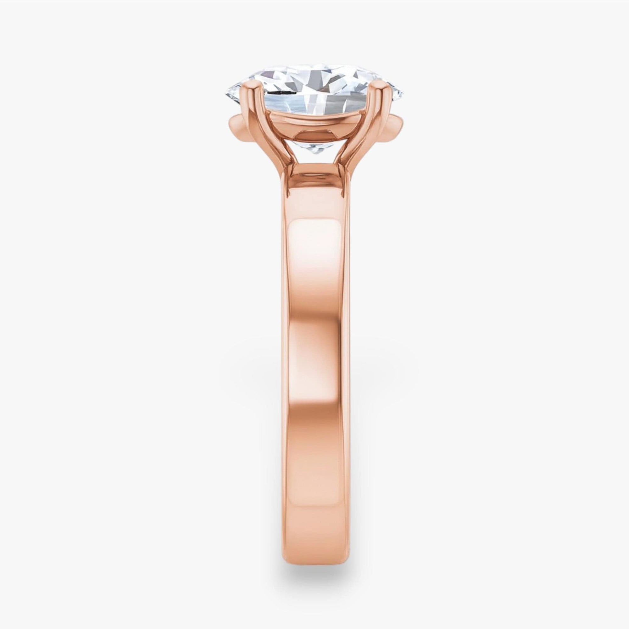 The Cigar Band Solitaire Engagement Ring | Oval