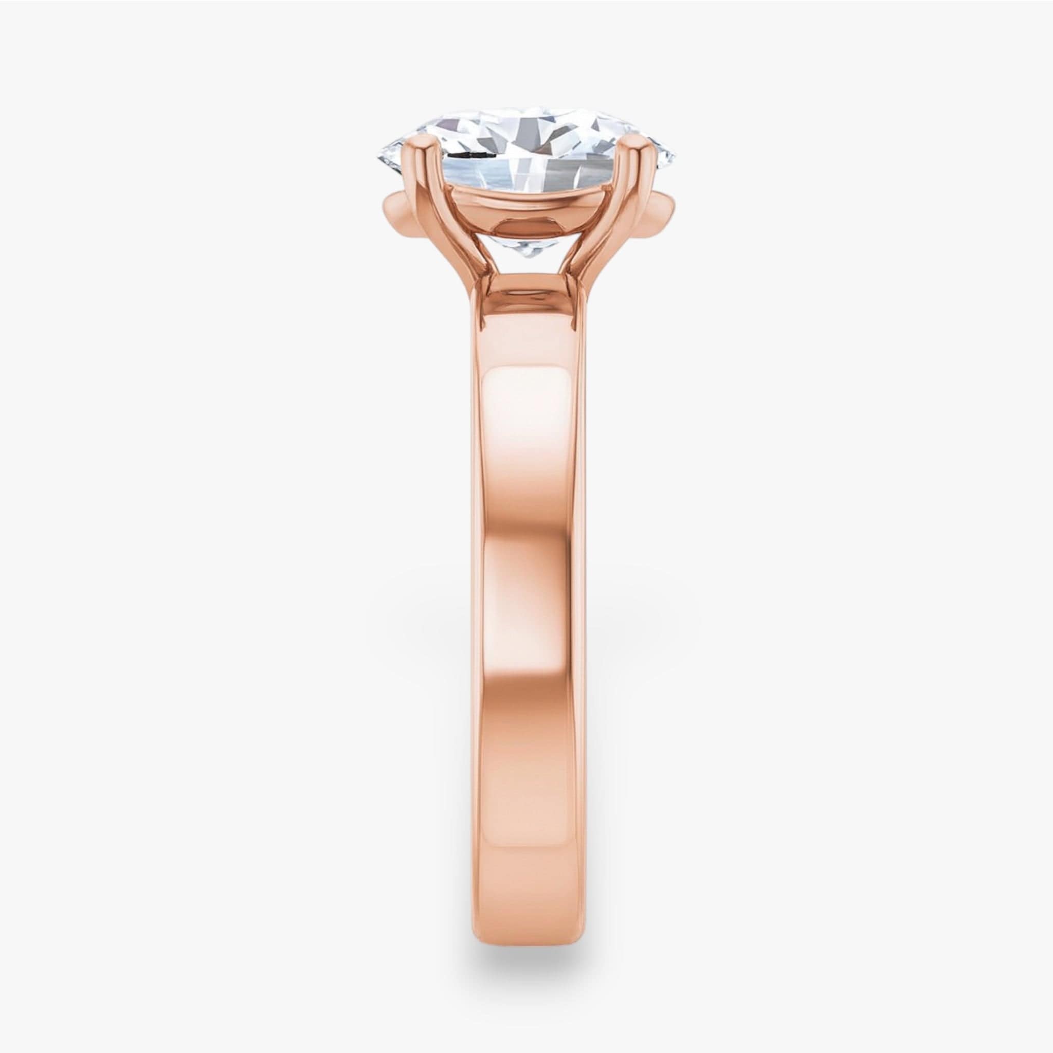 The Cigar Band Solitaire Engagement Ring | Oval