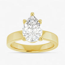 The Cigar Band Solitaire Engagement Ring | Pear