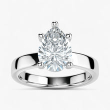 The Cigar Band Solitaire Engagement Ring | Pear