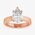 The Cigar Band Solitaire Engagement Ring | Pear