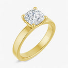 The Cigar Band Solitaire Engagement Ring | Cushion
