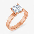 The Cigar Band Solitaire Engagement Ring | Cushion