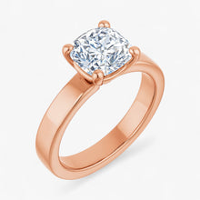 The Cigar Band Solitaire Engagement Ring | Cushion