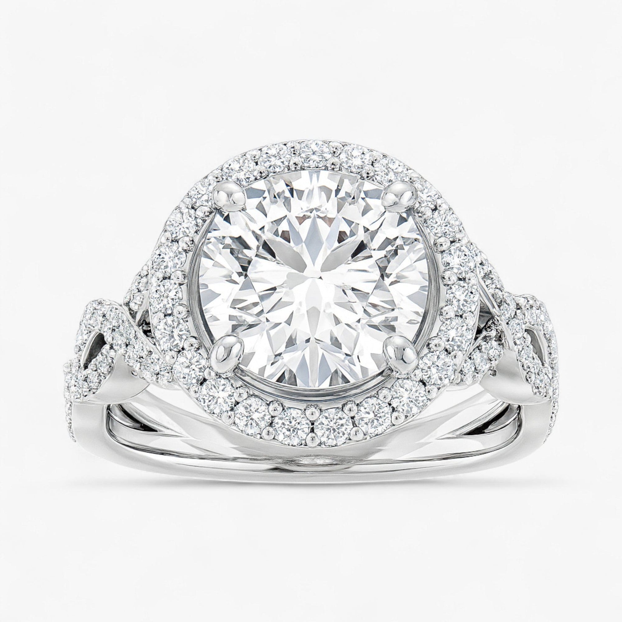 The Iconic Twisted Halo Engagement Ring | Round