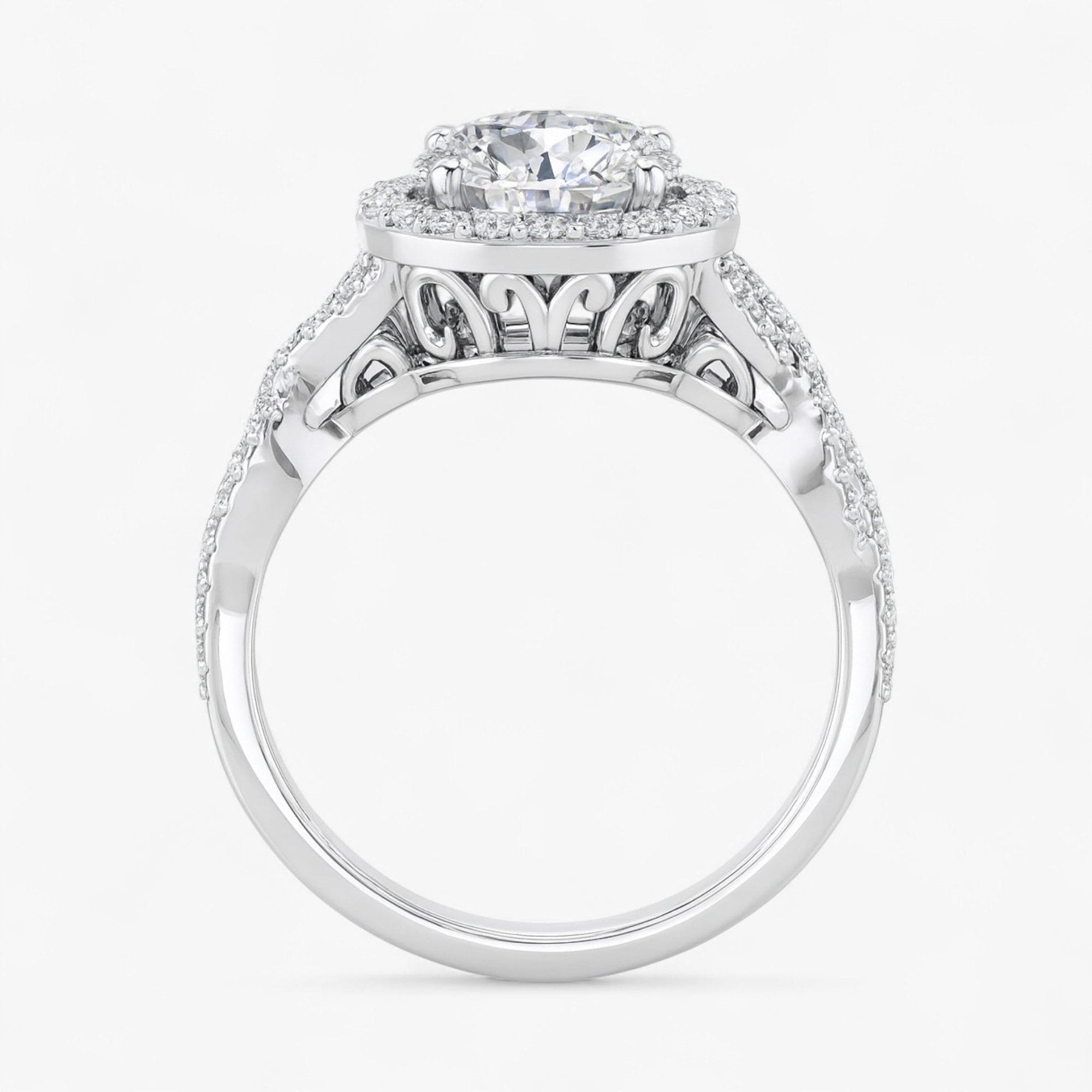 The Iconic Twisted Halo Engagement Ring | Round