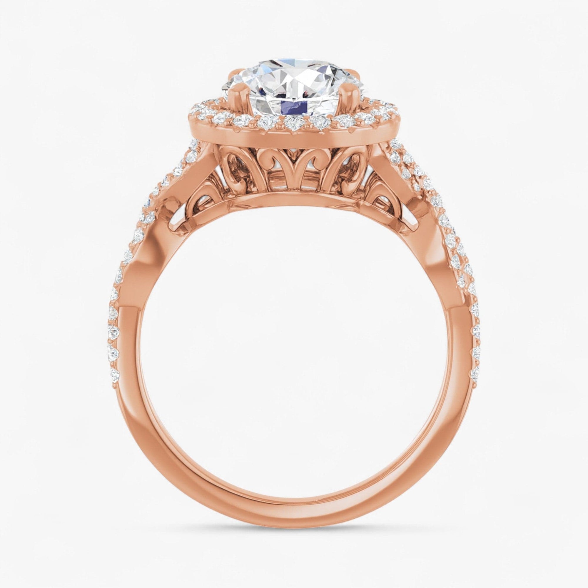 The Iconic Twisted Halo Engagement Ring | Round