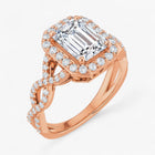The Iconic Twisted Halo Engagement Ring | Emerald
