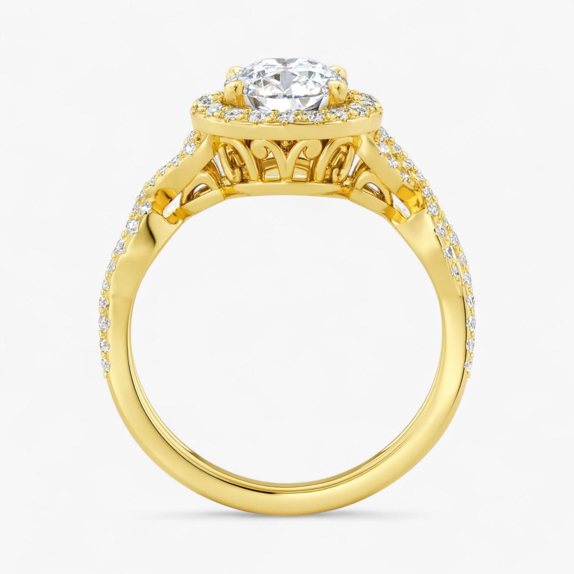 The Iconic Twisted Halo Engagement Ring | Oval