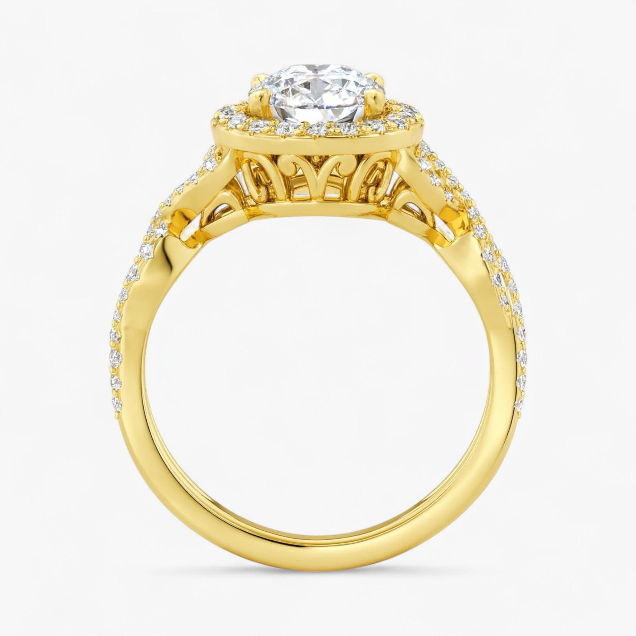 The Iconic Twisted Halo Engagement Ring | Oval