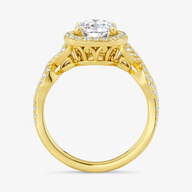 The Iconic Twisted Halo Engagement Ring | Oval