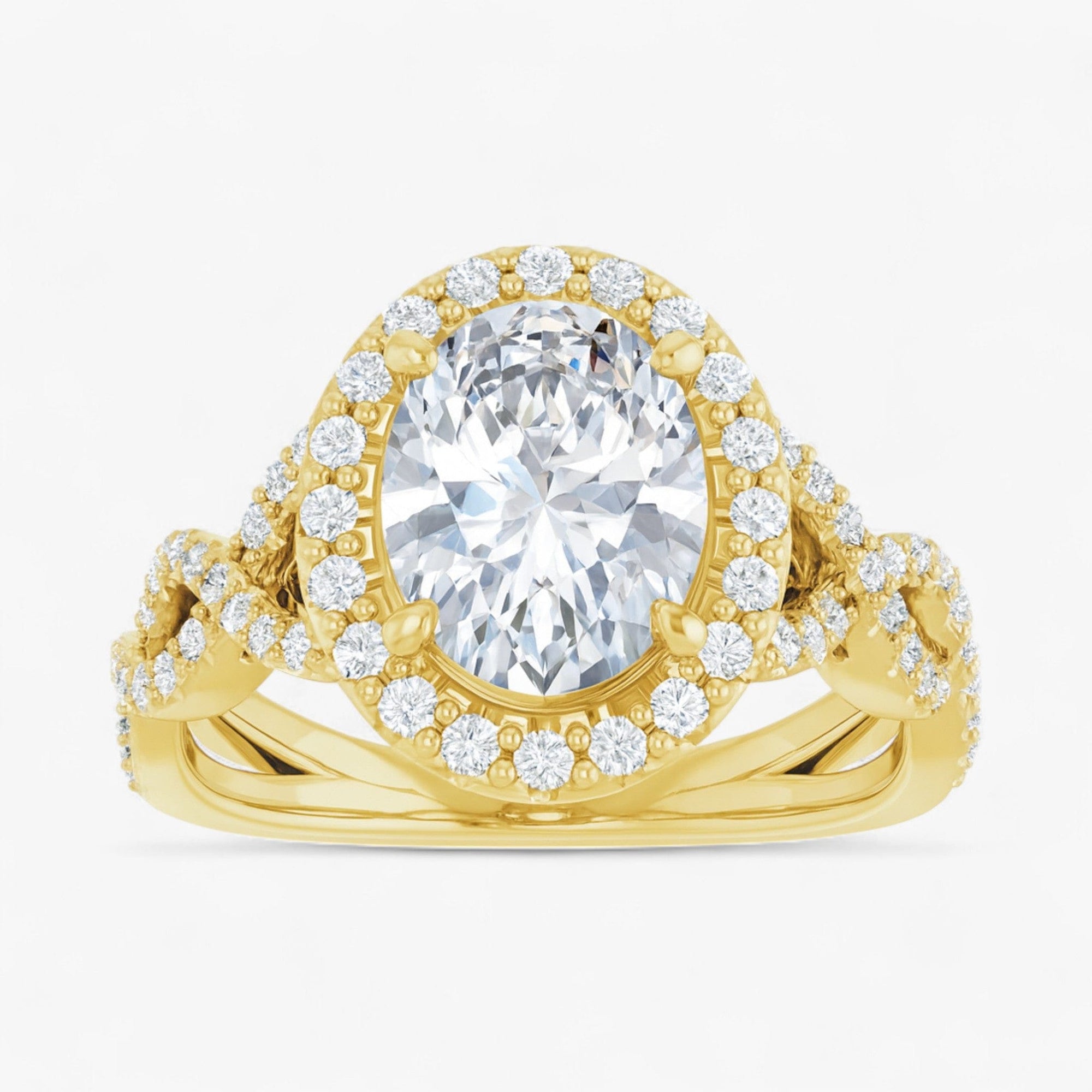 The Iconic Twisted Halo Engagement Ring | Oval