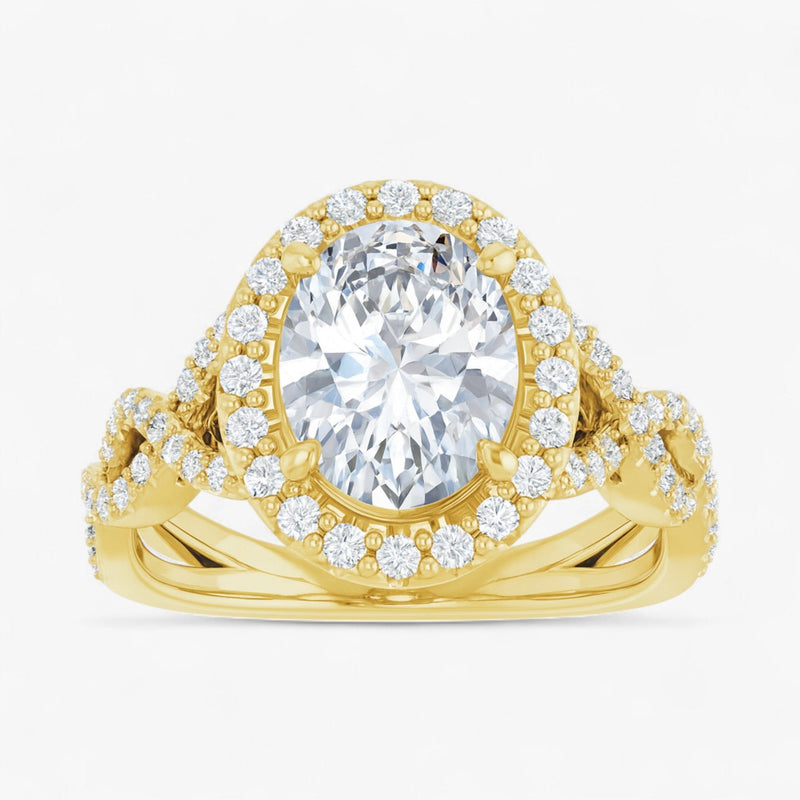 The Iconic Twisted Halo Engagement Ring | Oval