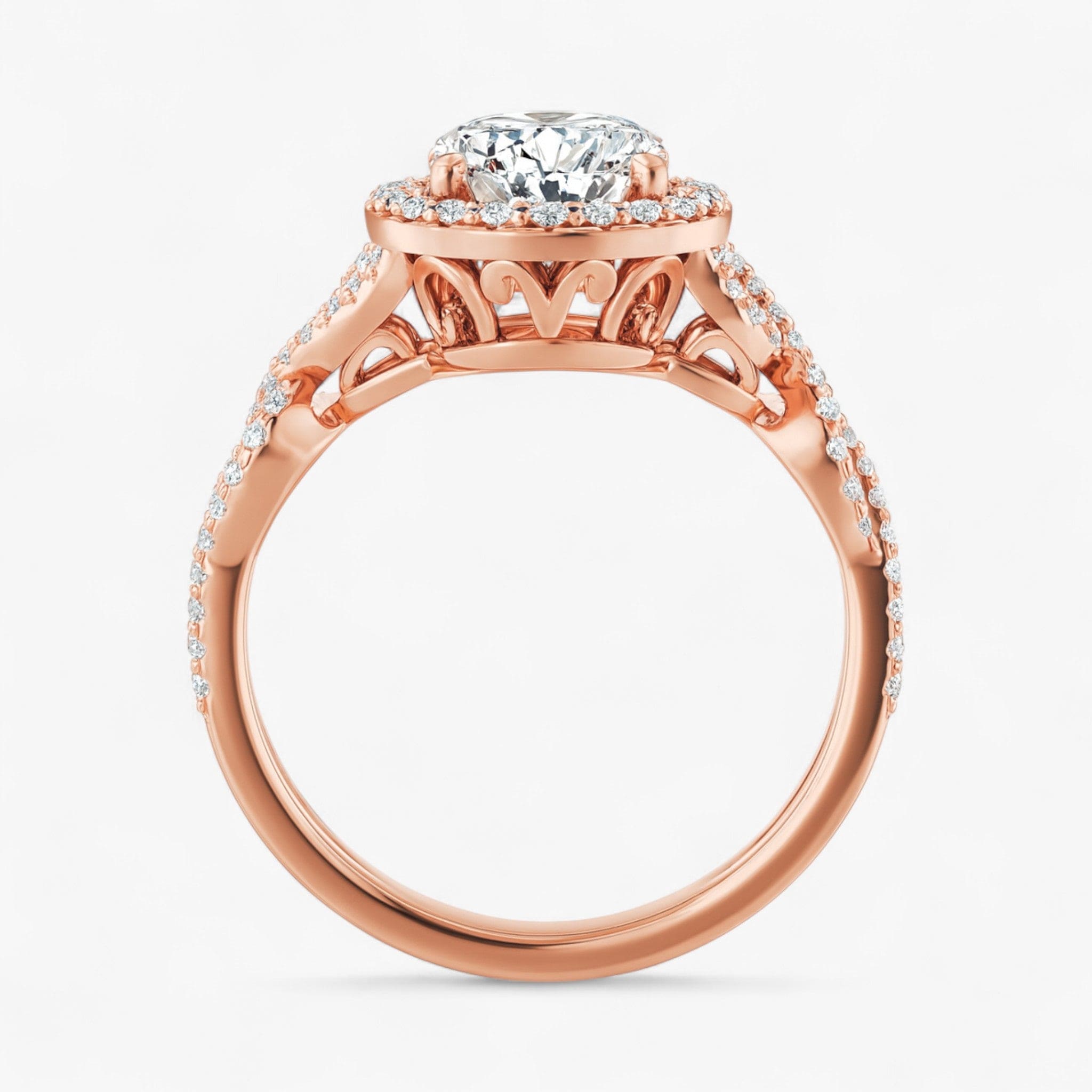The Iconic Twisted Halo Engagement Ring | Oval