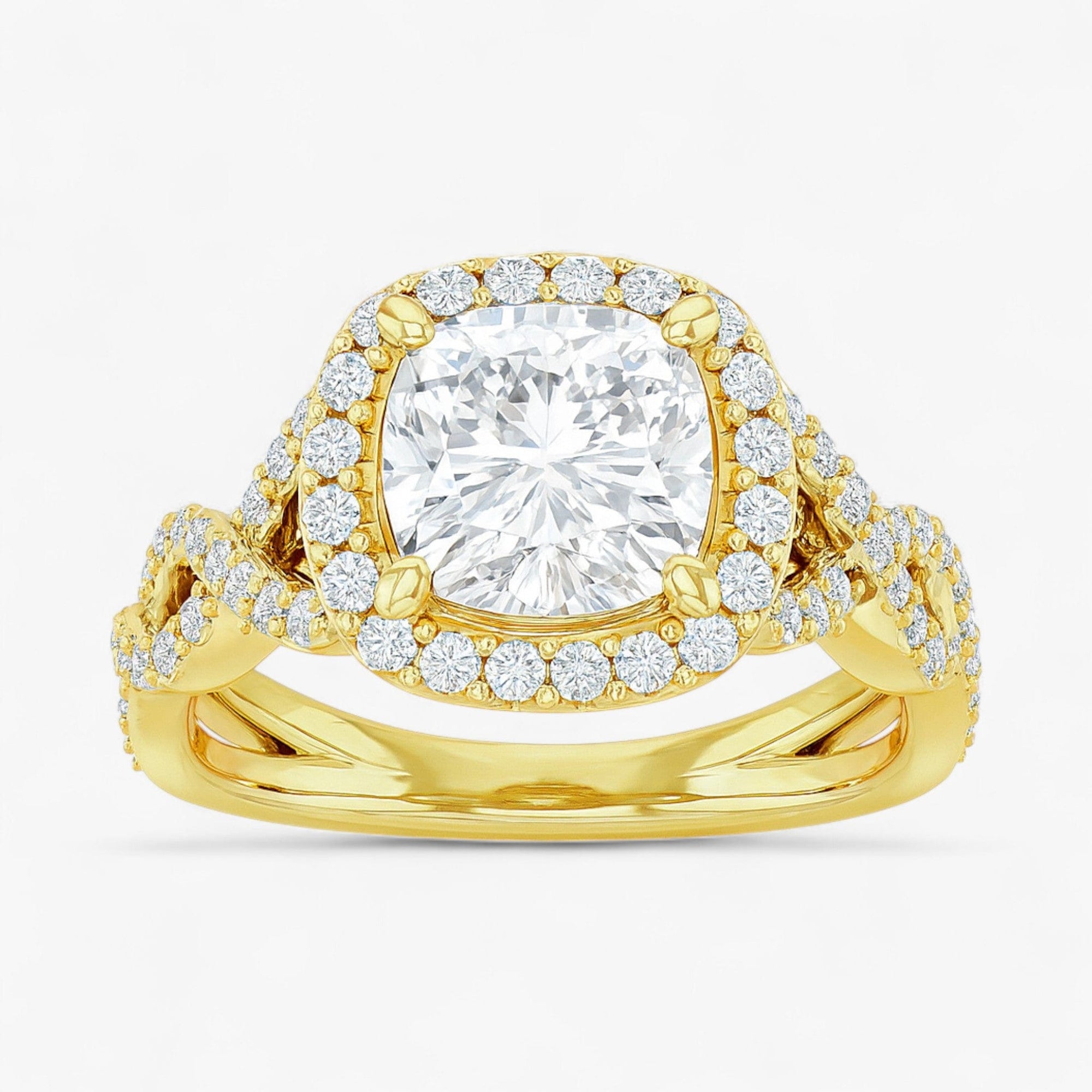 The Iconic Twisted Halo Engagement Ring | Cushion
