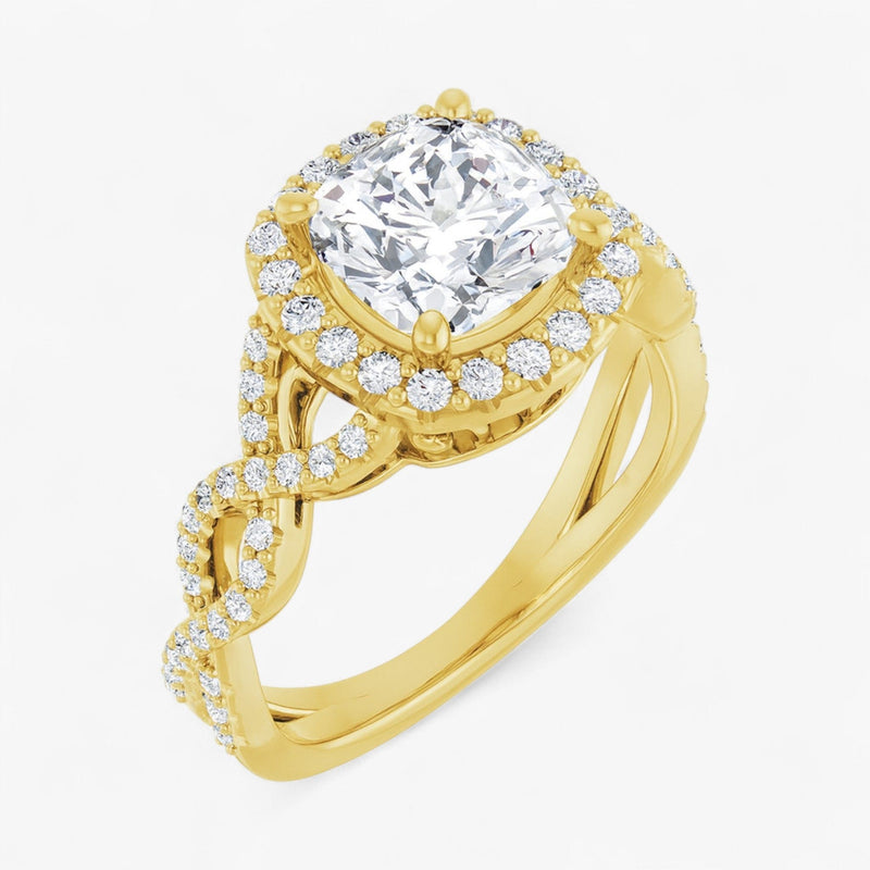 The Iconic Twisted Halo Engagement Ring | Cushion