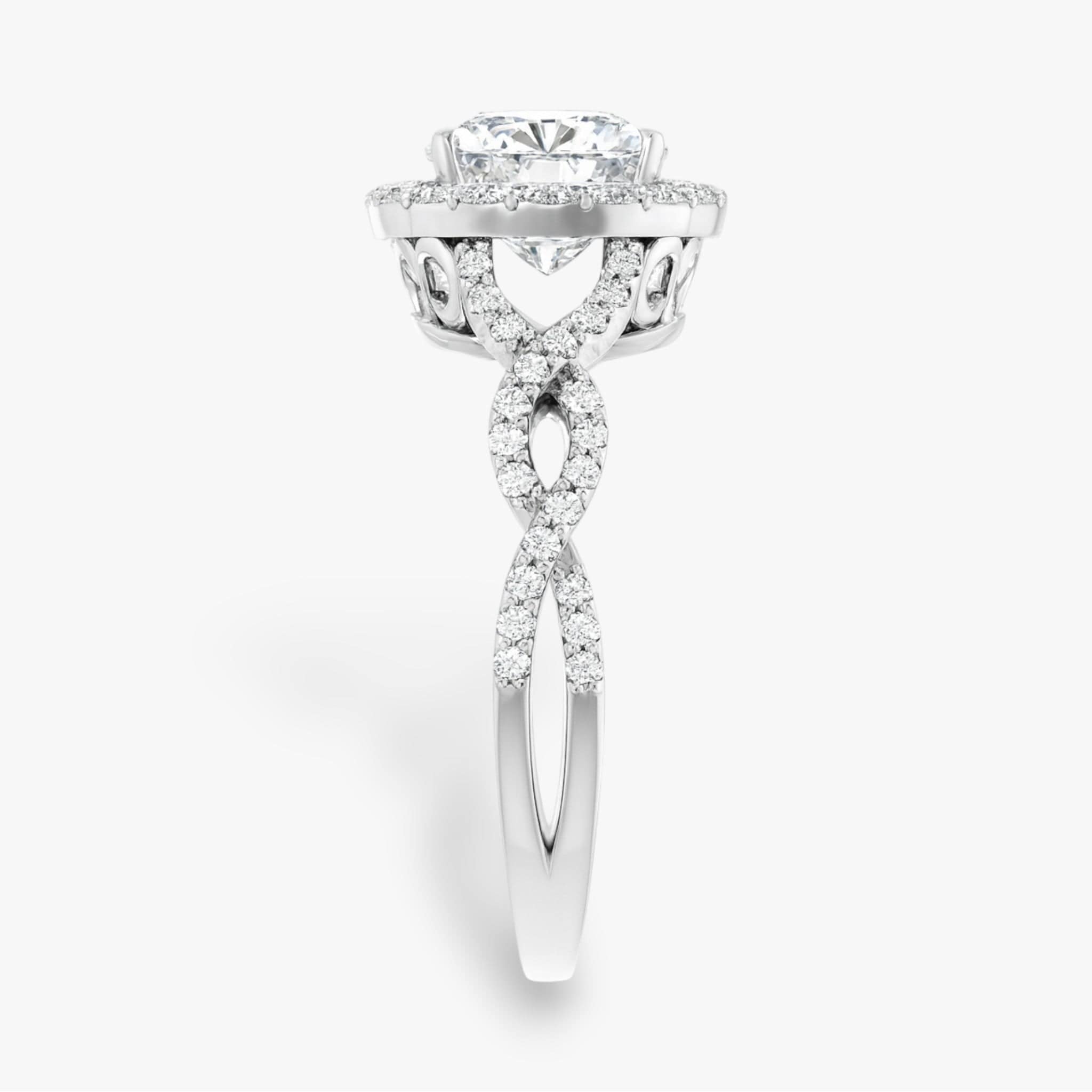 The Iconic Twisted Halo Engagement Ring | Cushion