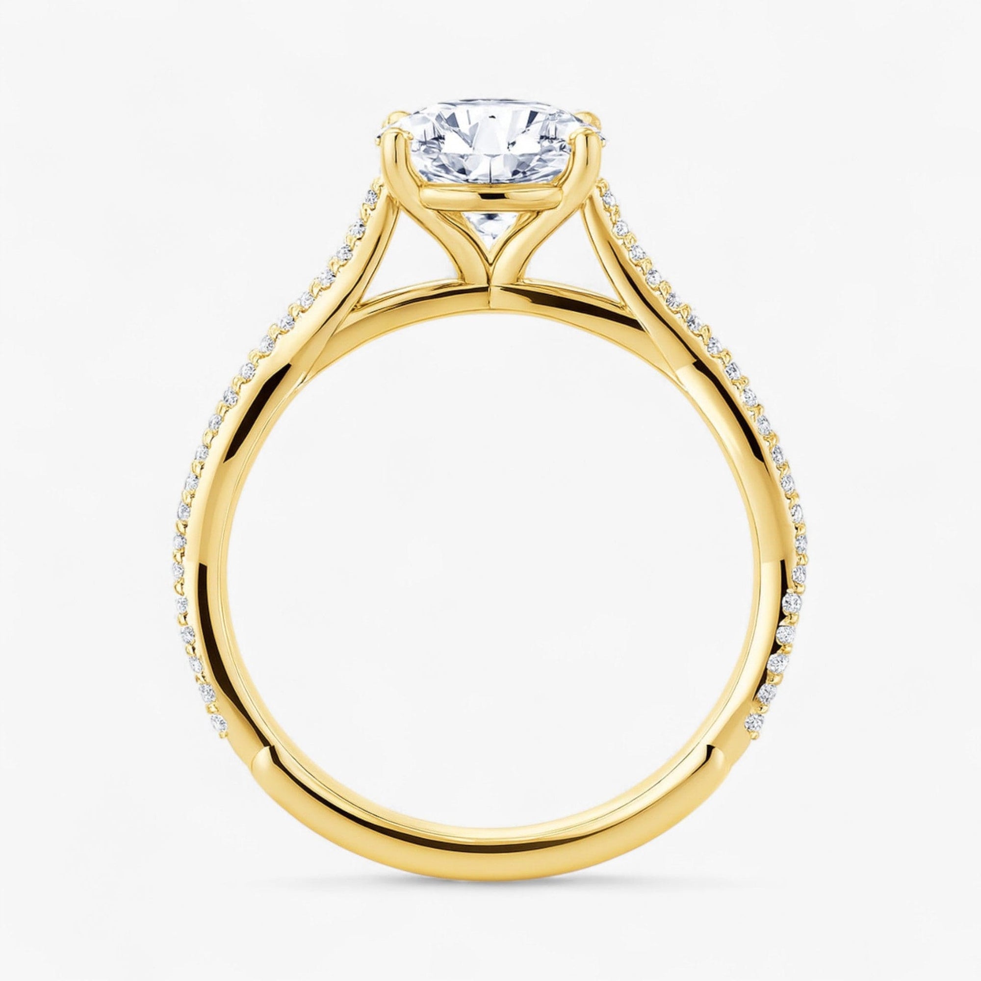 The Timeless Twisted Pavé Engagement Ring | Round