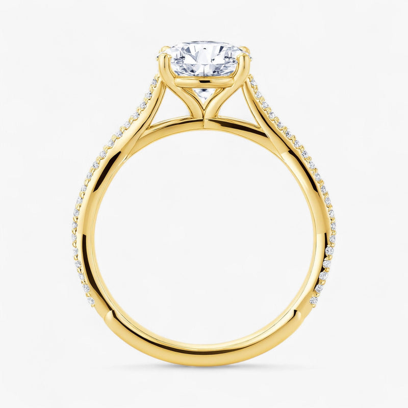 The Timeless Twisted Pavé Engagement Ring | Round