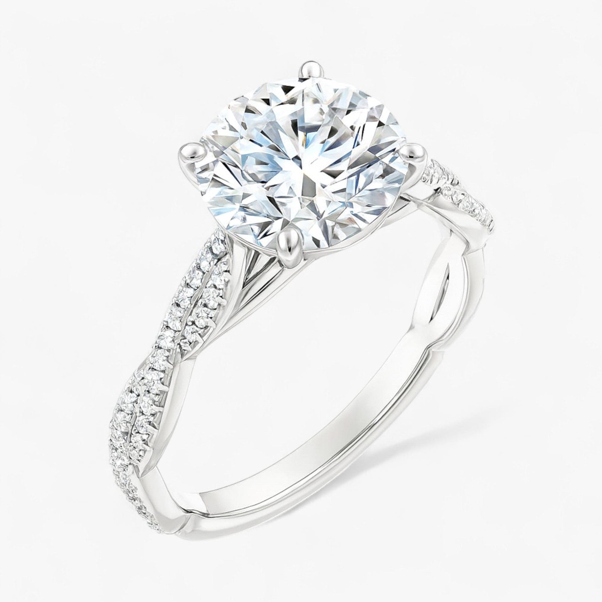 The Timeless Twisted Pavé Engagement Ring | Round