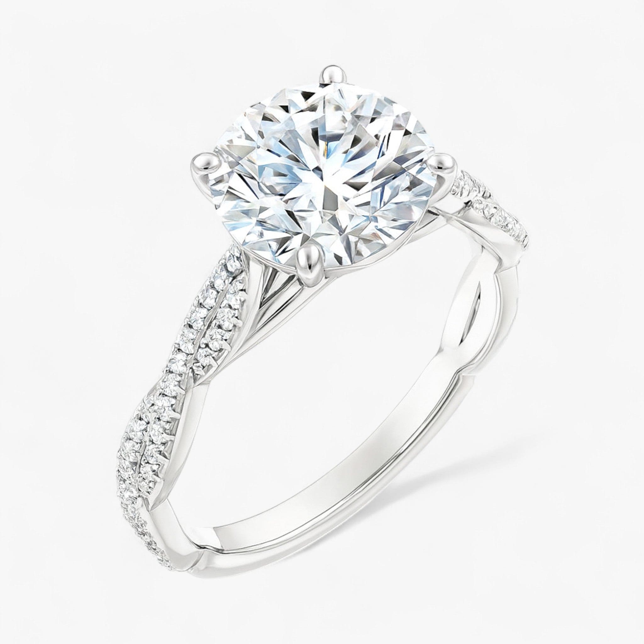 The Timeless Twisted Pavé Engagement Ring | Round