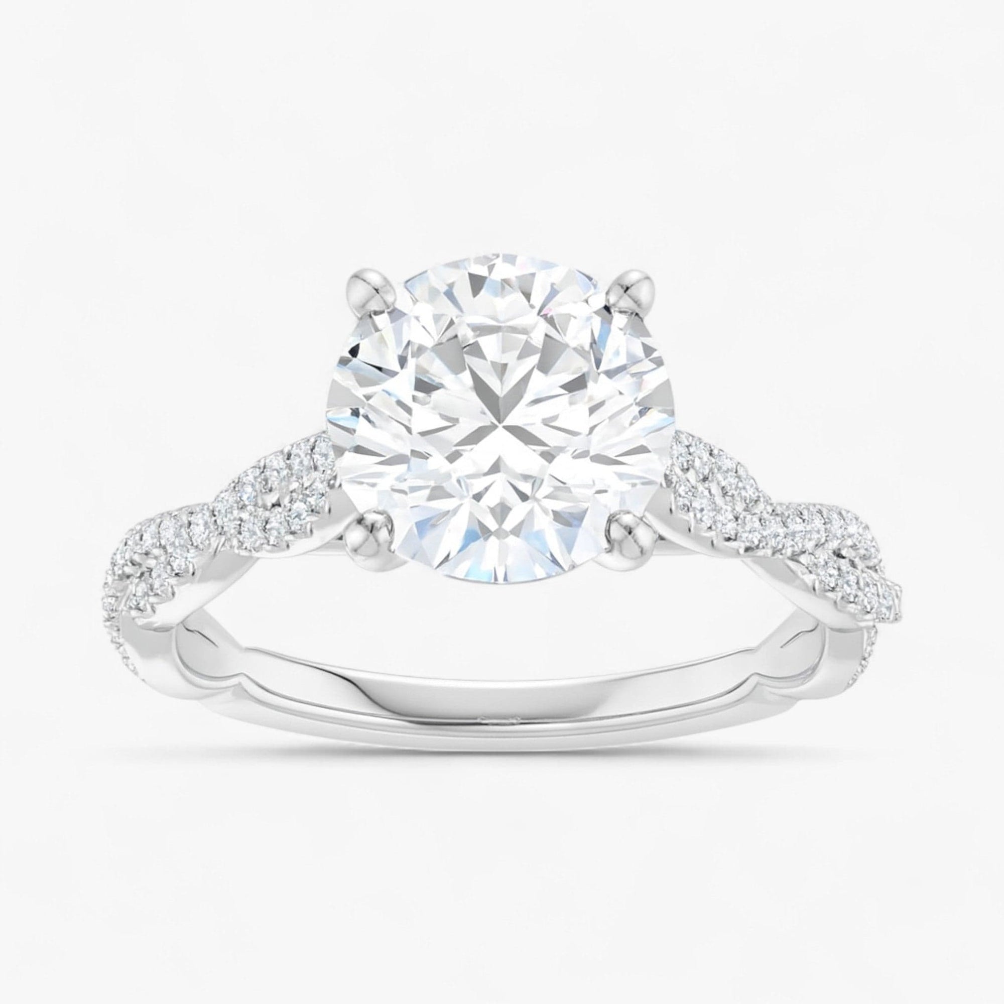 The Timeless Twisted Pavé Engagement Ring | Round