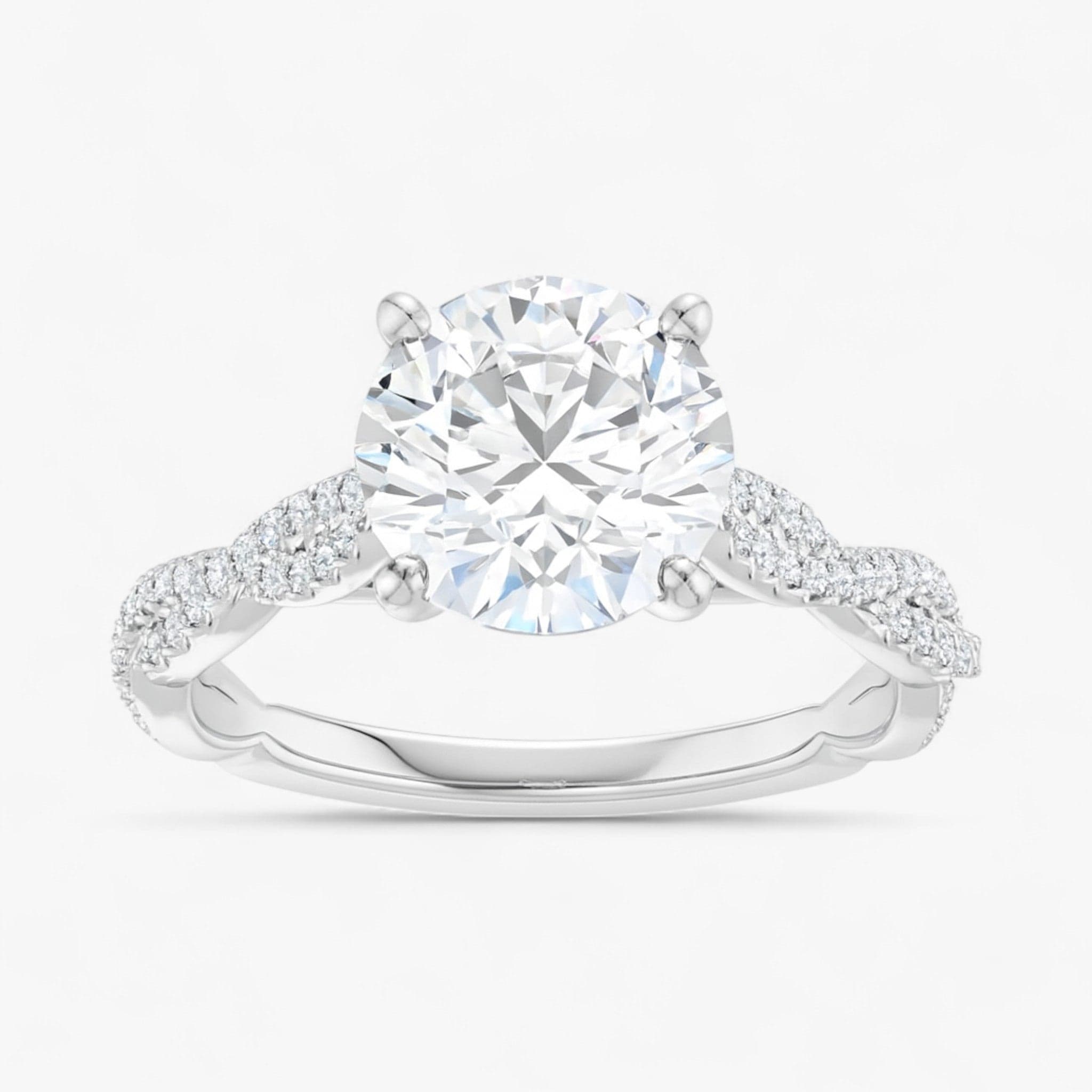The Timeless Twisted Pavé Engagement Ring | Round