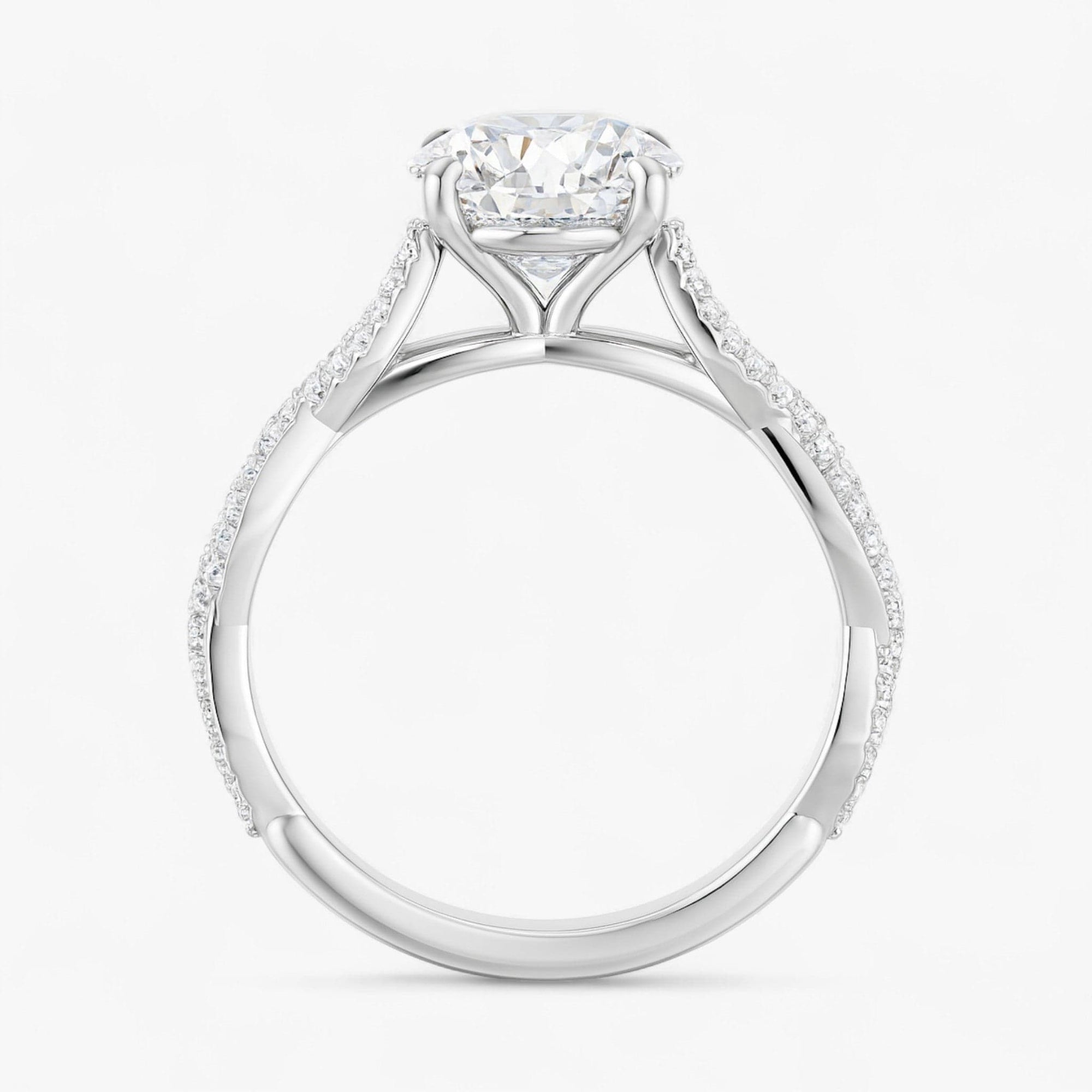 The Timeless Twisted Pavé Engagement Ring | Round