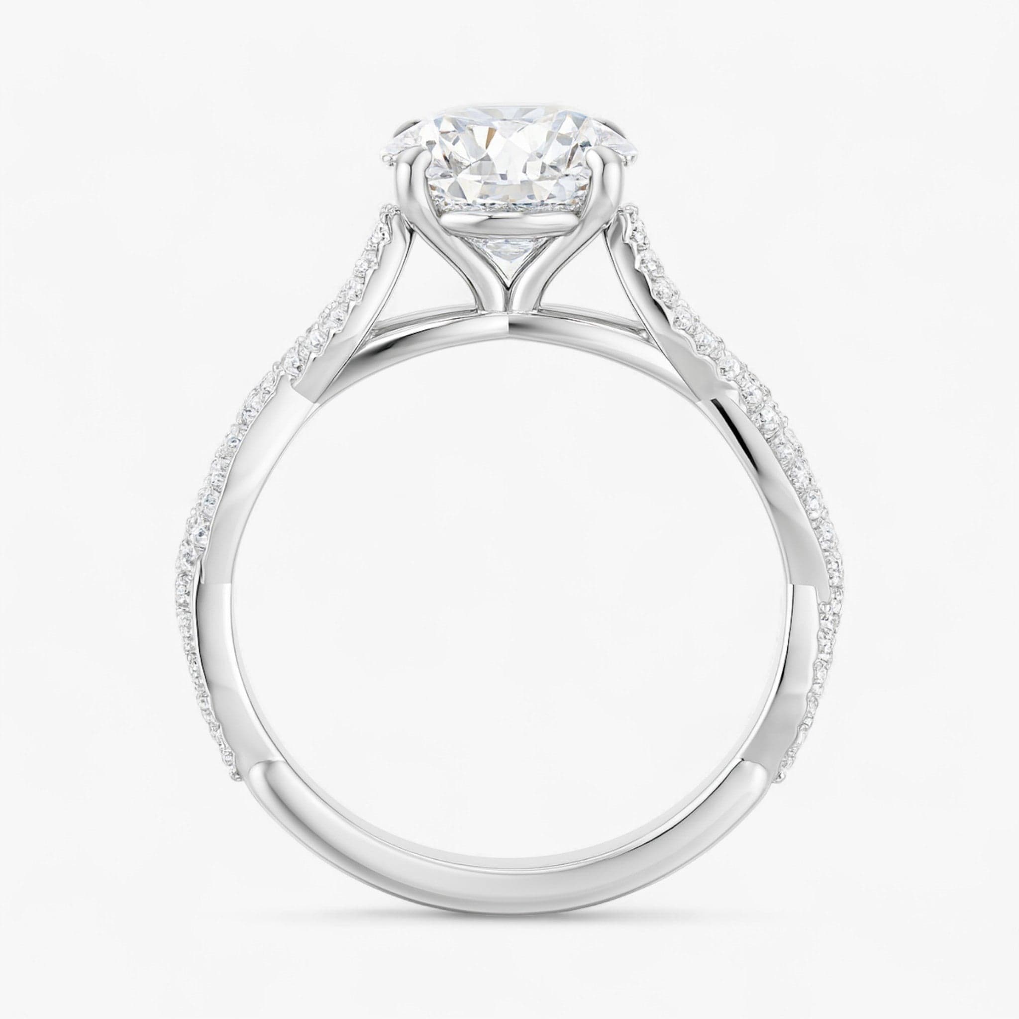 The Timeless Twisted Pavé Engagement Ring | Round