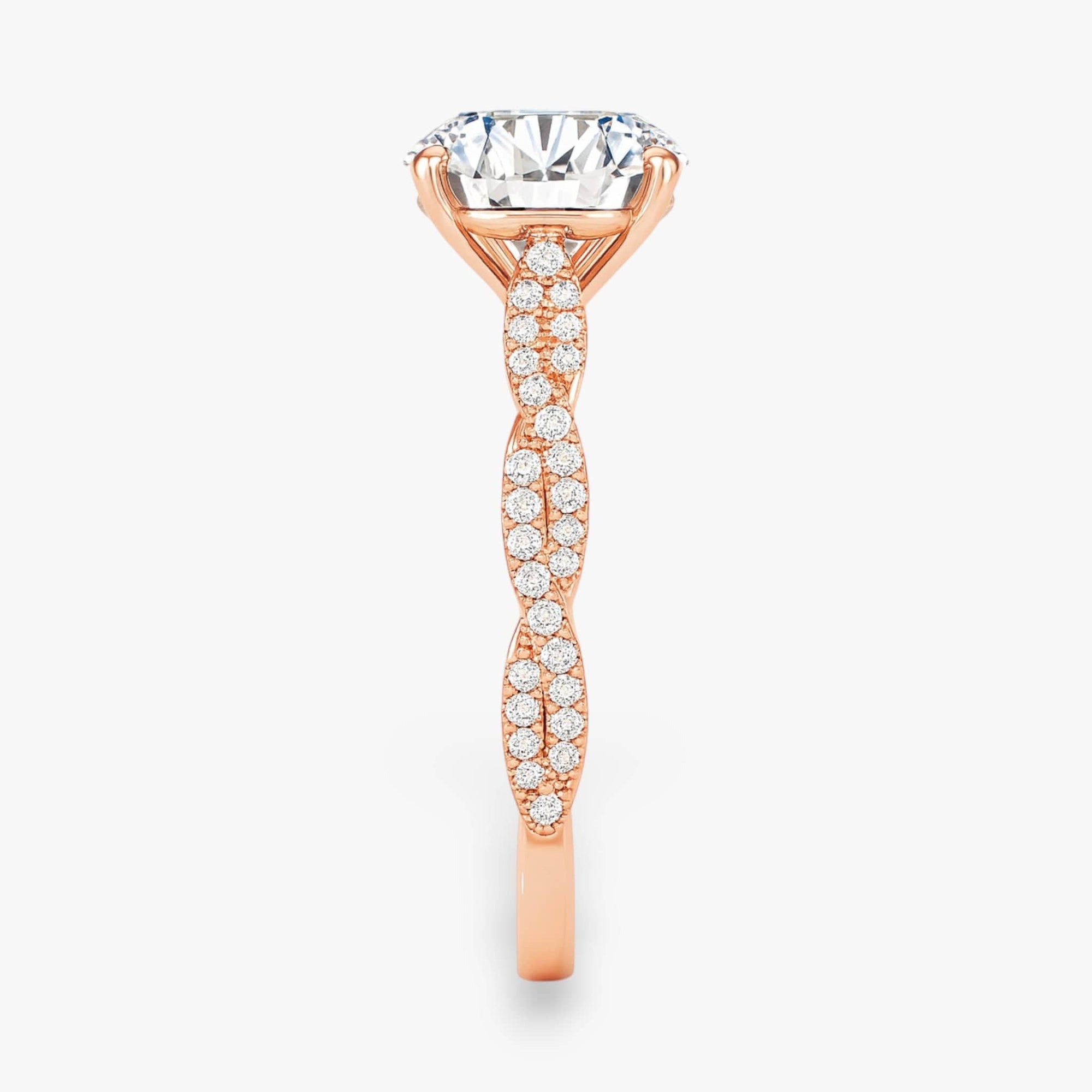 The Timeless Twisted Pavé Engagement Ring | Round