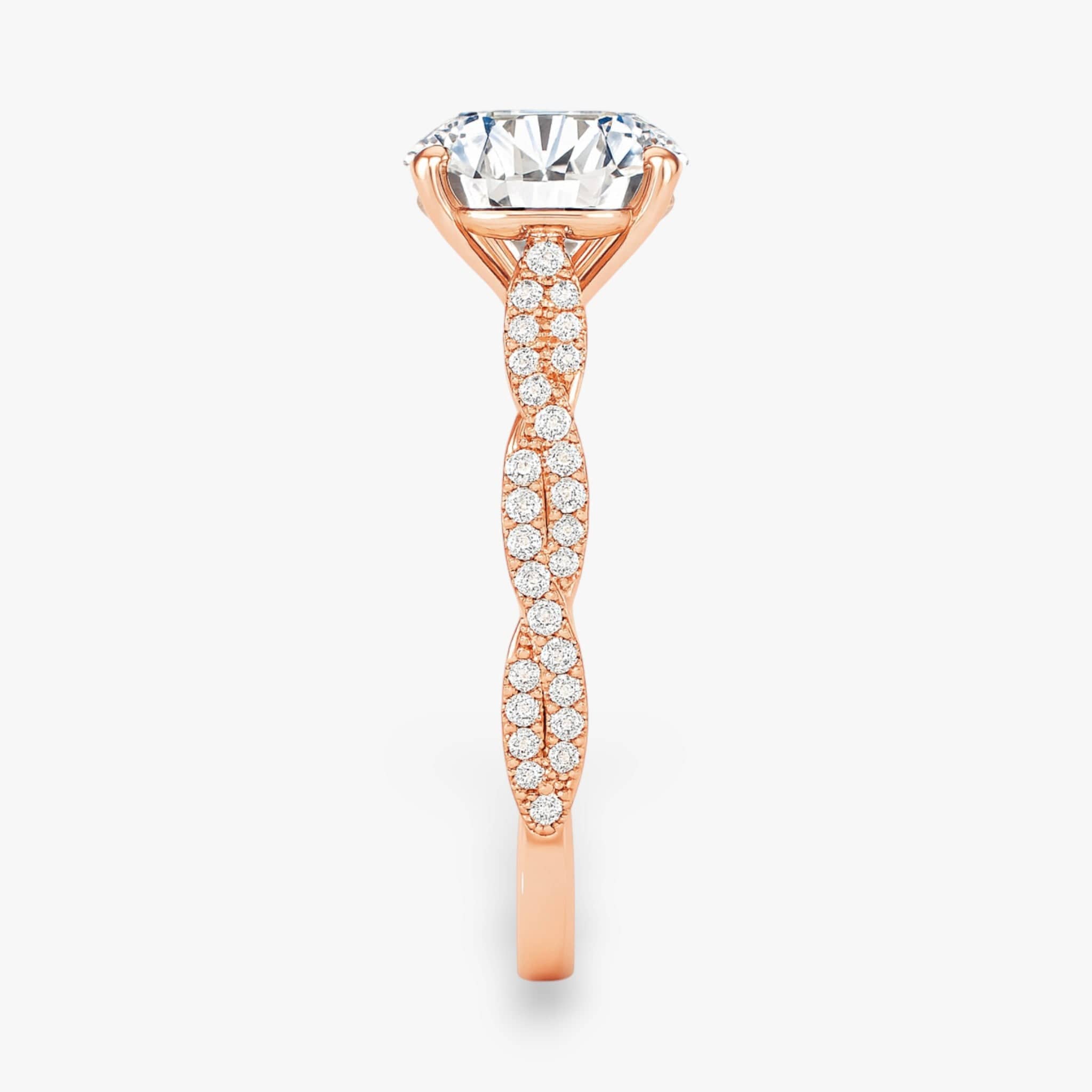 The Timeless Twisted Pavé Engagement Ring | Round