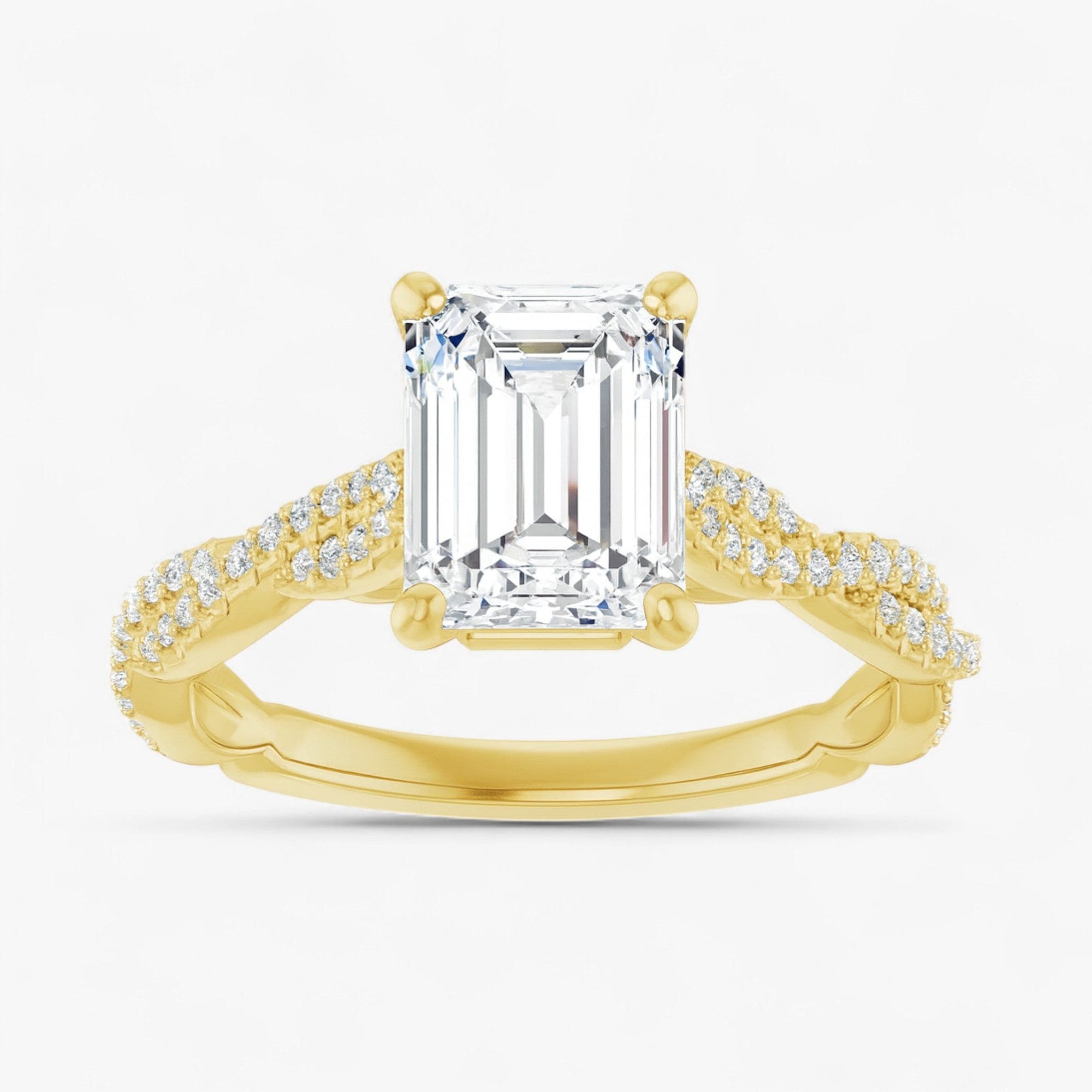The Timeless Twisted Pavé Engagement Ring | Emerald