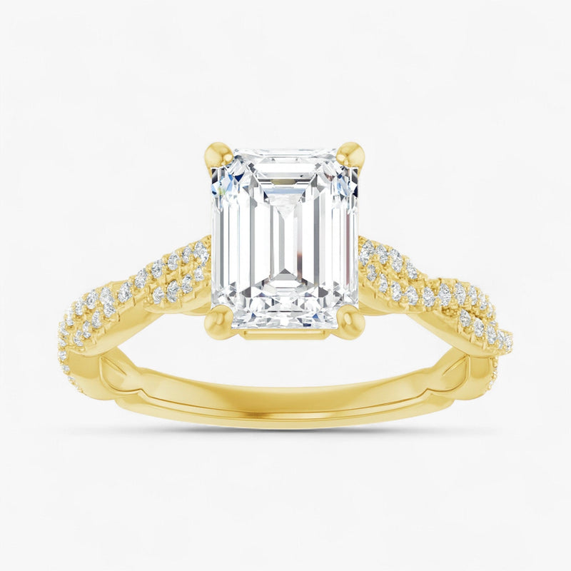 The Timeless Twisted Pavé Engagement Ring | Emerald