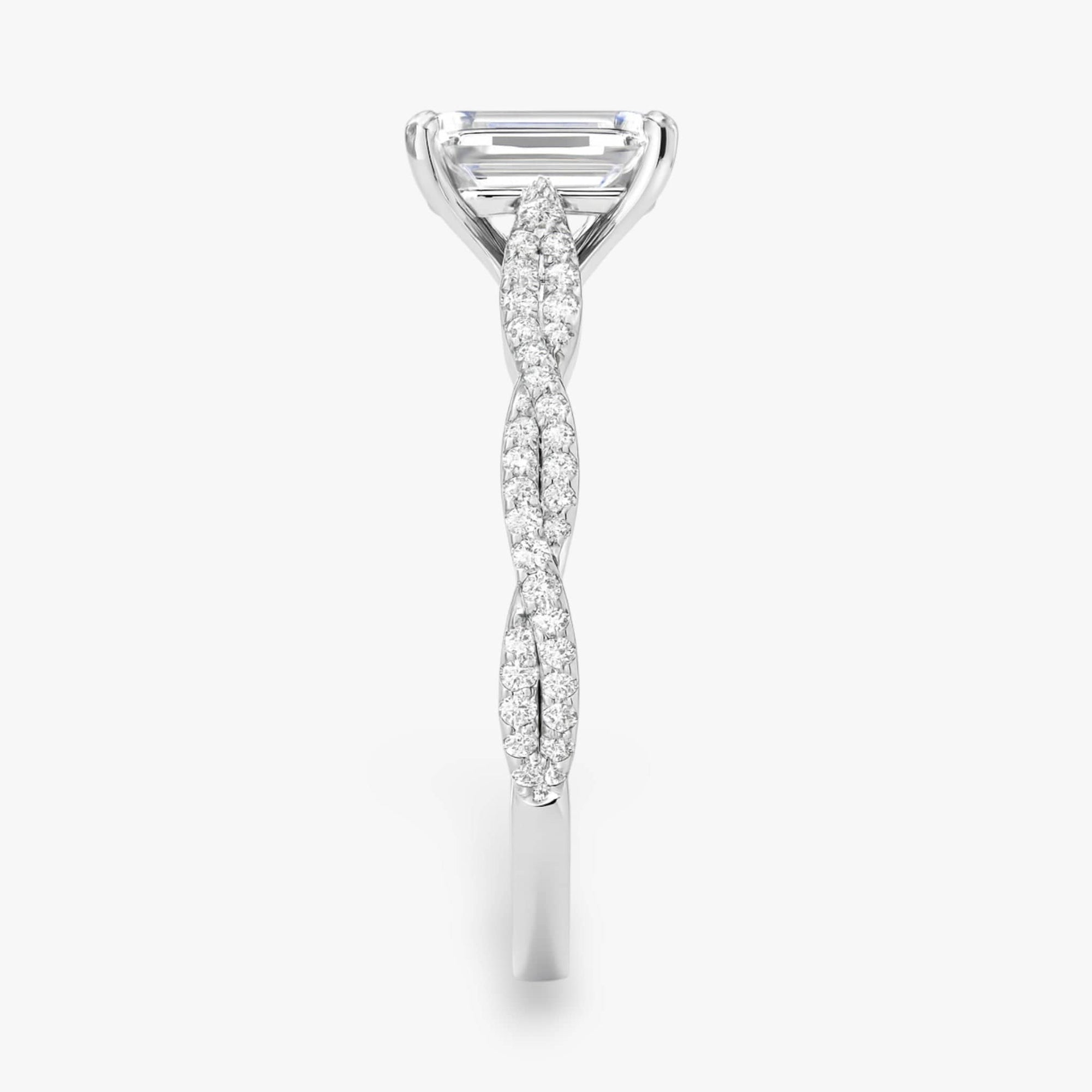The Timeless Twisted Pavé Engagement Ring | Emerald
