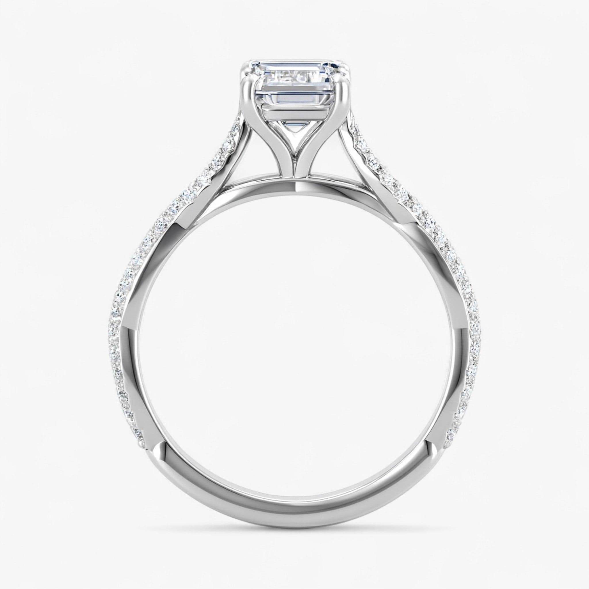 The Timeless Twisted Pavé Engagement Ring | Emerald