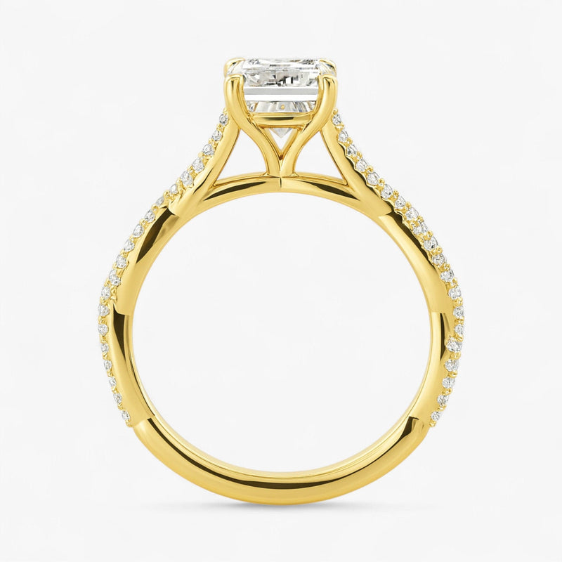 The Timeless Twisted Pavé Engagement Ring | Emerald