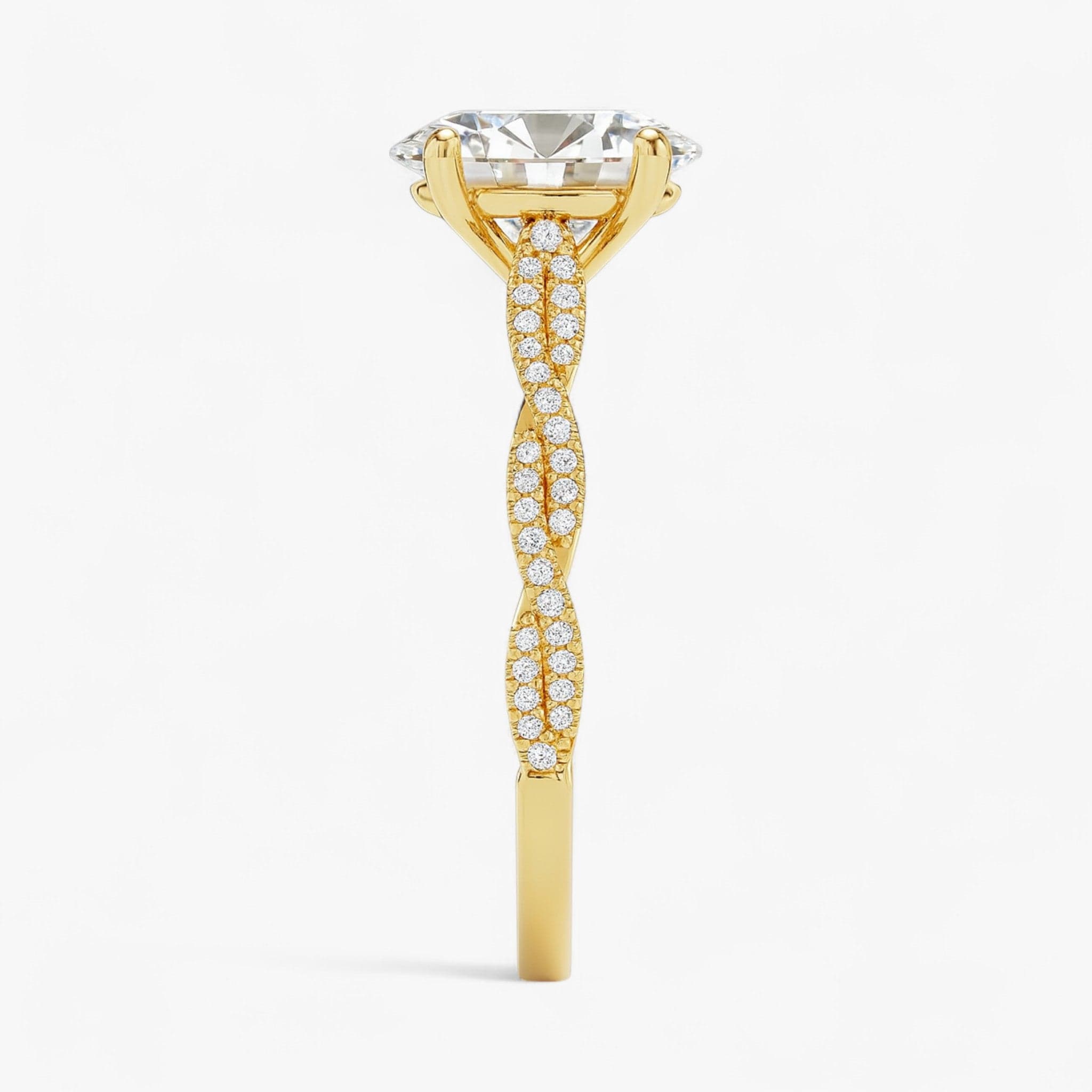 The Timeless Twisted Pavé Engagement Ring | Oval