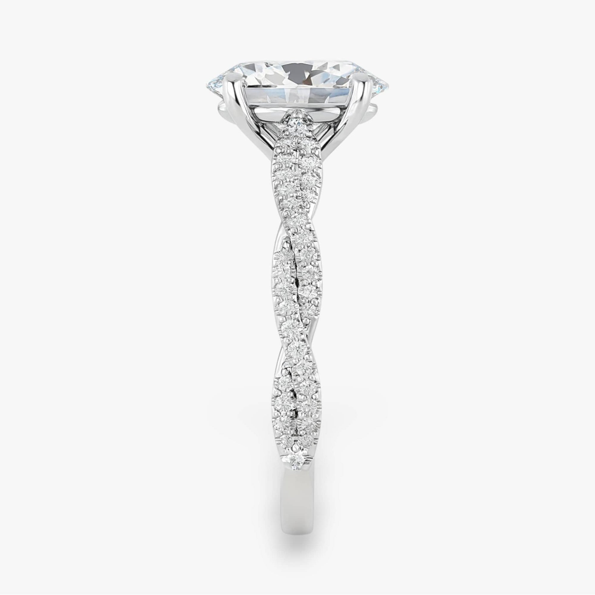 The Timeless Twisted Pavé Engagement Ring | Oval
