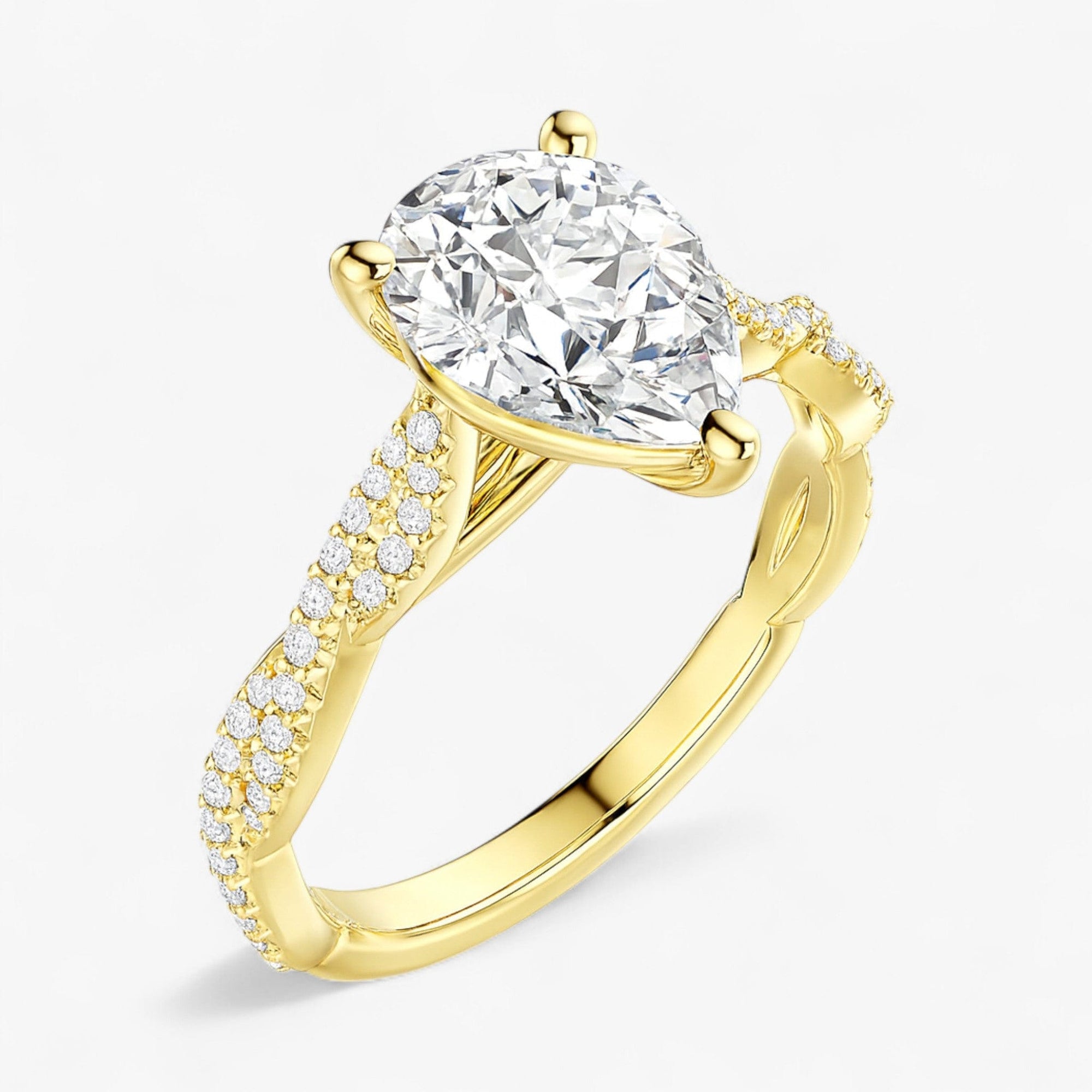 The Timeless Twisted Pavé Engagement Ring | Pear