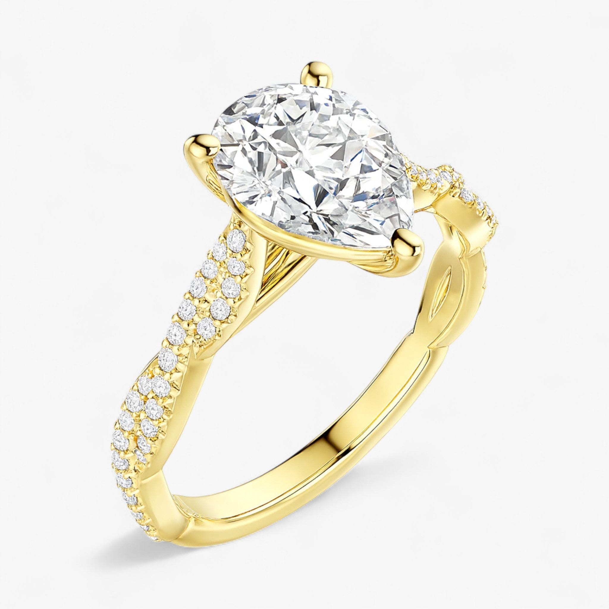 The Timeless Twisted Pavé Engagement Ring | Pear