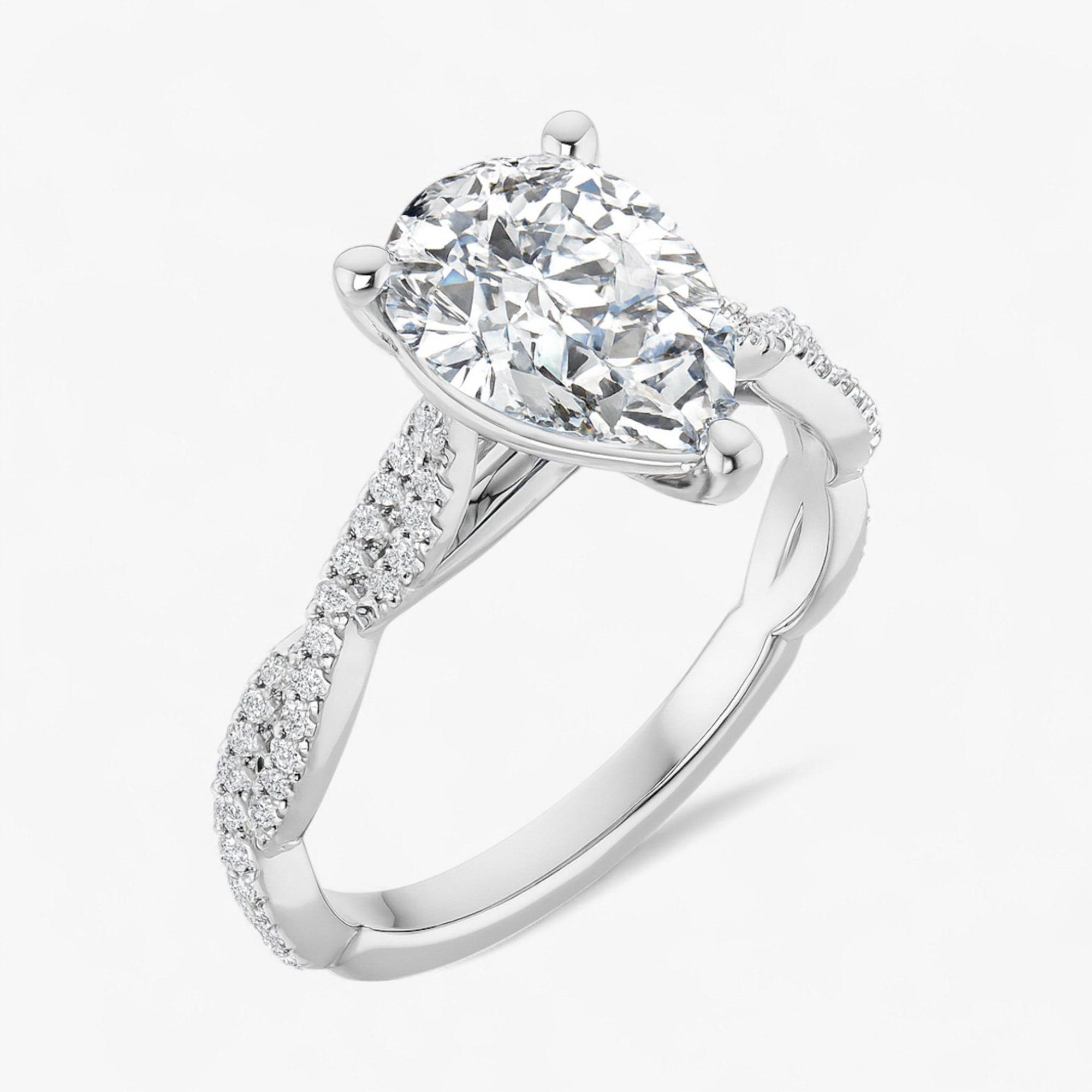The Timeless Twisted Pavé Engagement Ring | Pear