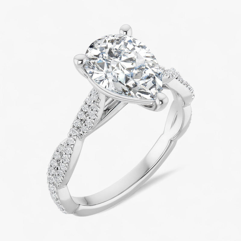 The Timeless Twisted Pavé Engagement Ring | Pear